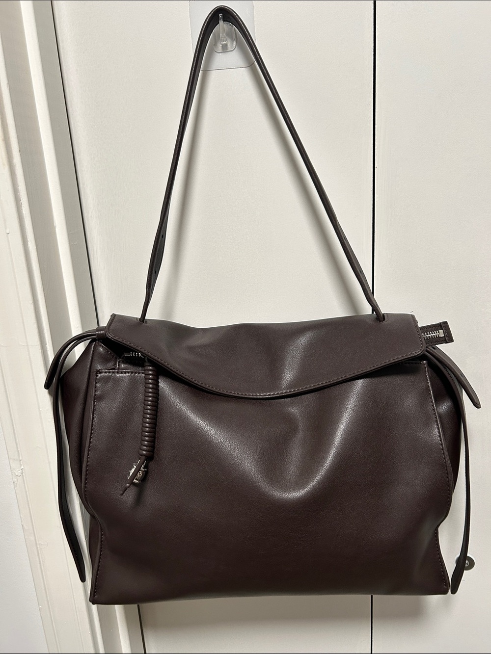 Loeuvre Large Trapeze Shoulder Bag - Dark Brown